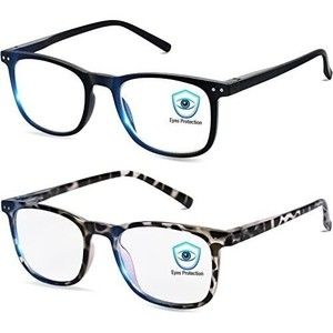 Madeyes Blue Light Blocking Computer Glasses 2 Pair Black & Leopard fram…
